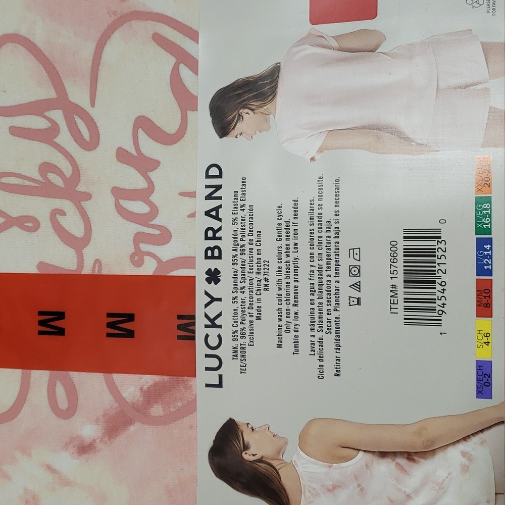 NWT 3 piece Lucky Brand Ladies' Short Sleep Set Pink Size M - Picture 7 of 7